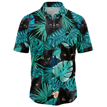 litzzy Black Cat Tropical T3006 Hawaiian Shirt - Litzzy Shirt Hawaiian Hawaii Shirt For Summer Hawaii Shirt S  