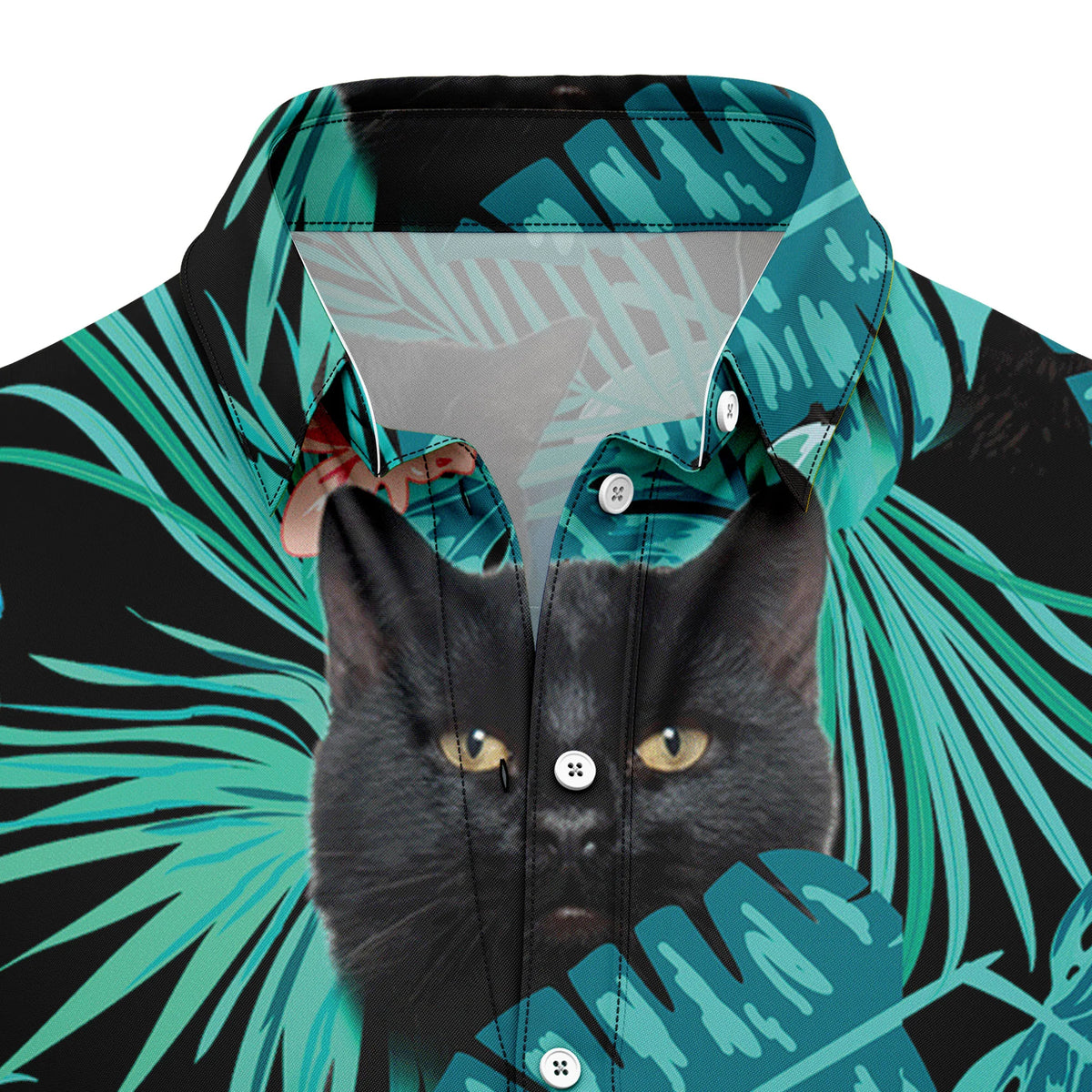 litzzy Black Cat Tropical T3006 Hawaiian Shirt - Litzzy Shirt Hawaiian Hawaii Shirt For Summer Hawaii Shirt   