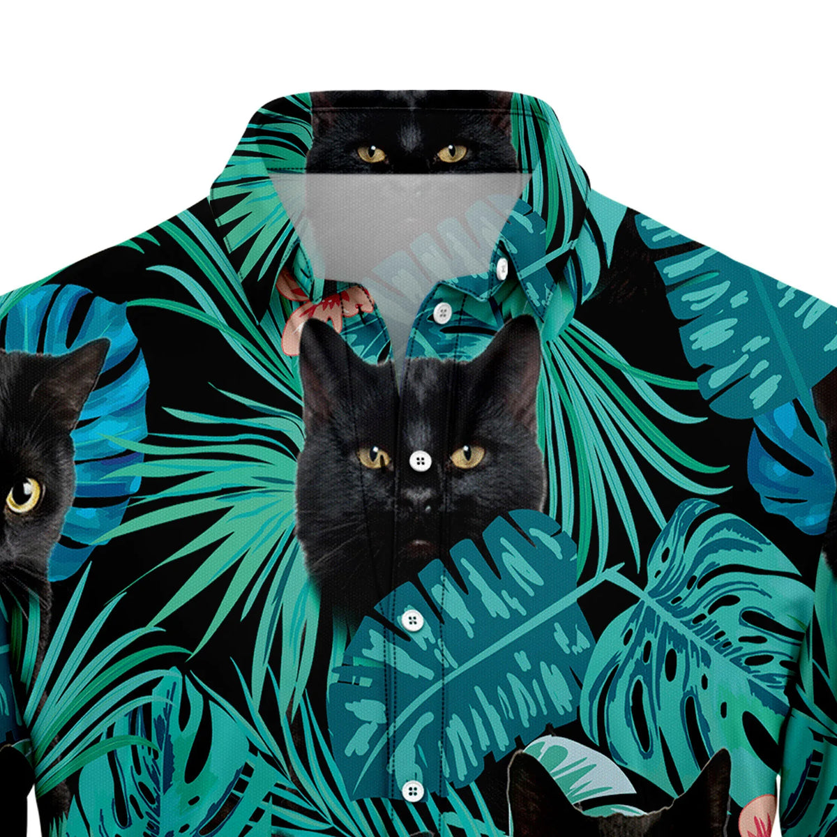 litzzy Black Cat Tropical T3006 Hawaiian Shirt - Litzzy Shirt Hawaiian Hawaii Shirt For Summer Hawaii Shirt   