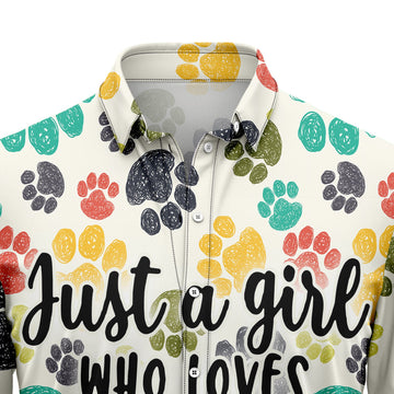 litzzy Just A Girl Who Loves Dogs H247003 Hawaiian Shirt Hawaii Shirt   