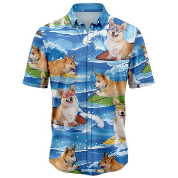 litzzy Corgi Beach & My Dogs T2307 Hawaiian Shirt Hawaii Shirt   