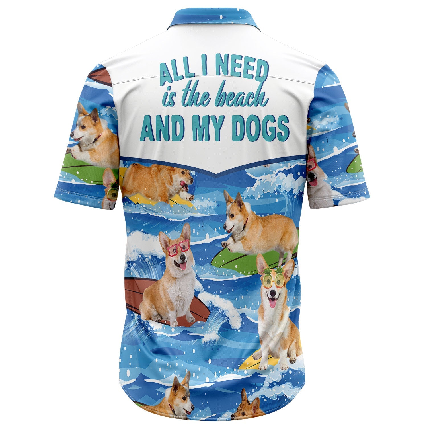 litzzy Corgi Beach & My Dogs T2307 Hawaiian Shirt Hawaii Shirt   