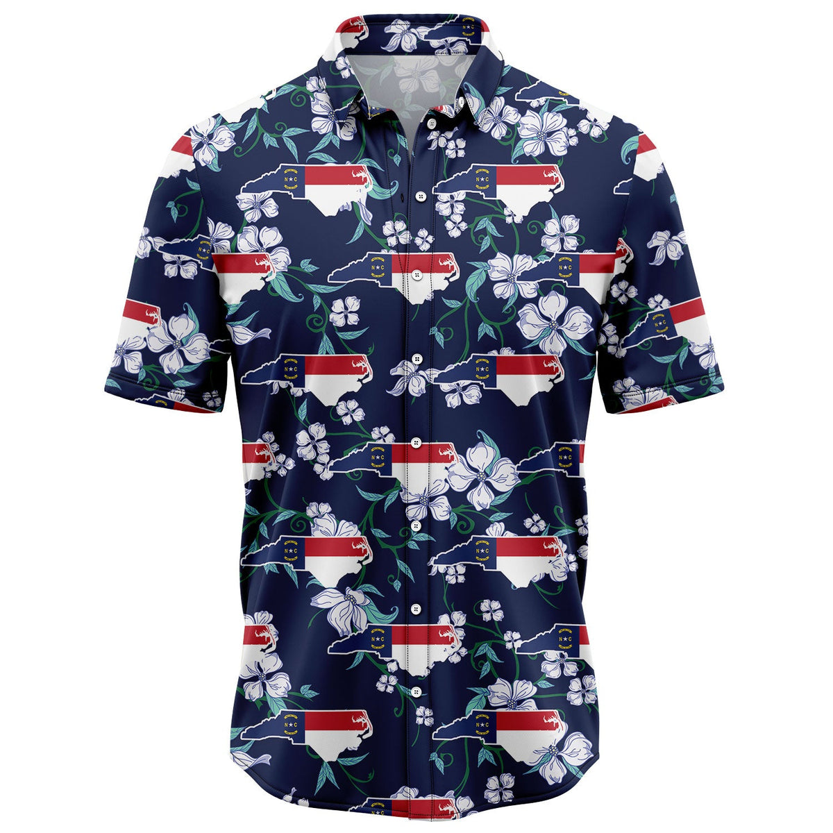 litzzy North Carolina Dogwood H107005 Hawaiian Shirt Hawaii Shirt   