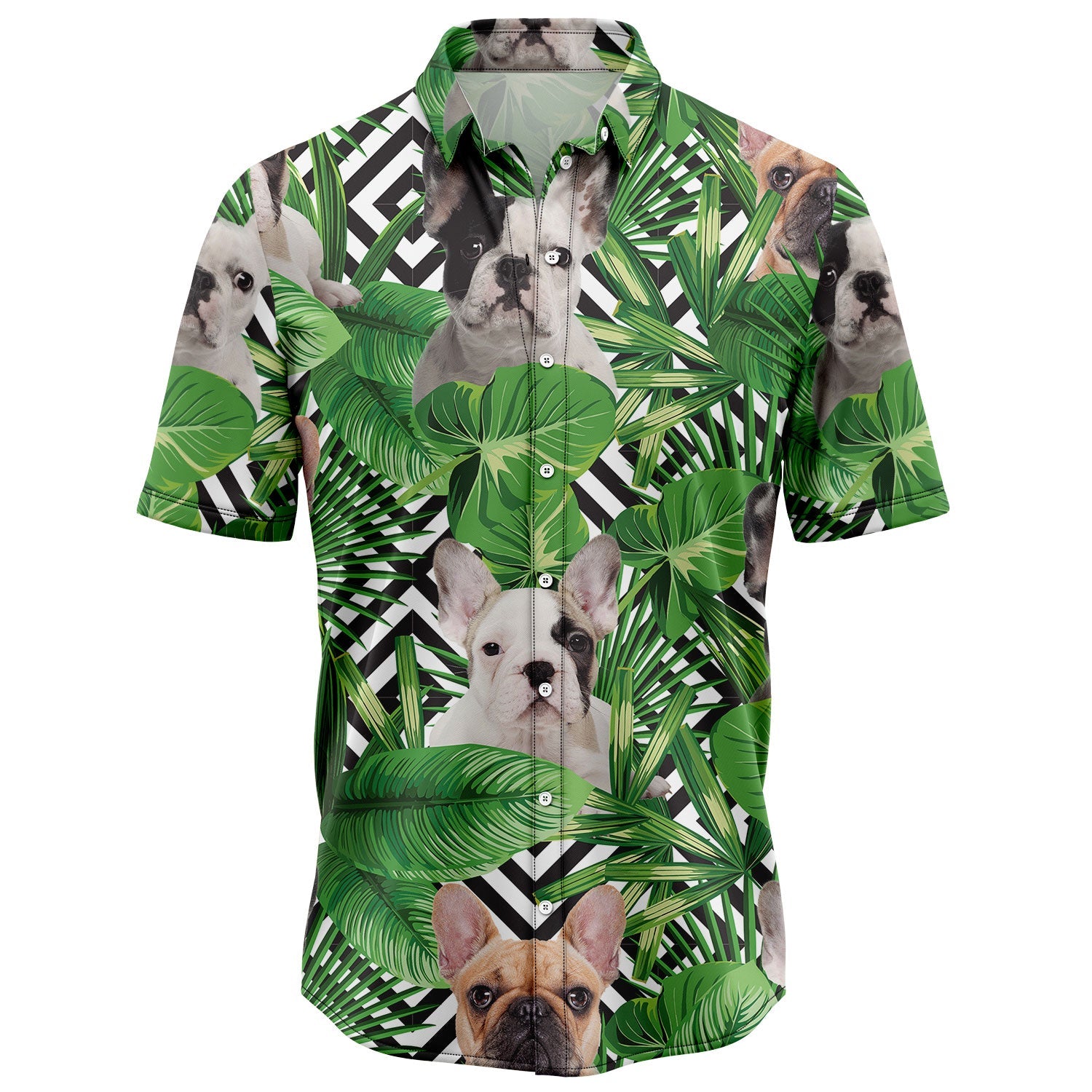 litzzy Summer Exotic Jungle Tropical French Bulldog H97097 Hawaiian Shirt Hawaii Shirt   