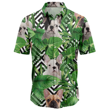 litzzy Summer Exotic Jungle Tropical French Bulldog H97097 Hawaiian Shirt Hawaii Shirt   
