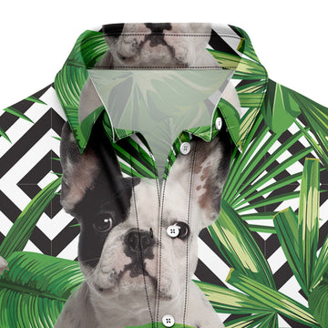 litzzy Summer Exotic Jungle Tropical French Bulldog H97097 Hawaiian Shirt Hawaii Shirt   