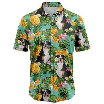 litzzy Tropical Pineapple Entlebucher Mountain Dog H97081 Hawaiian Shirt Hawaii Shirt   