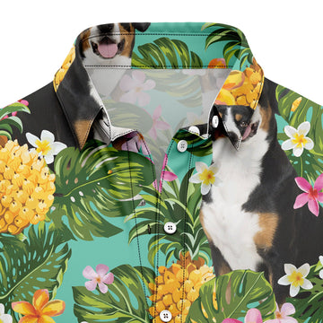 litzzy Tropical Pineapple Entlebucher Mountain Dog H97081 Hawaiian Shirt Hawaii Shirt   