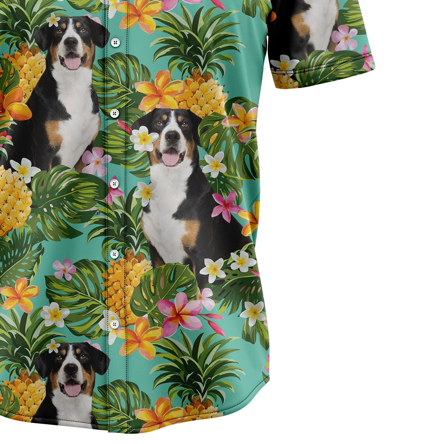 litzzy Tropical Pineapple Entlebucher Mountain Dog H97081 Hawaiian Shirt Hawaii Shirt   