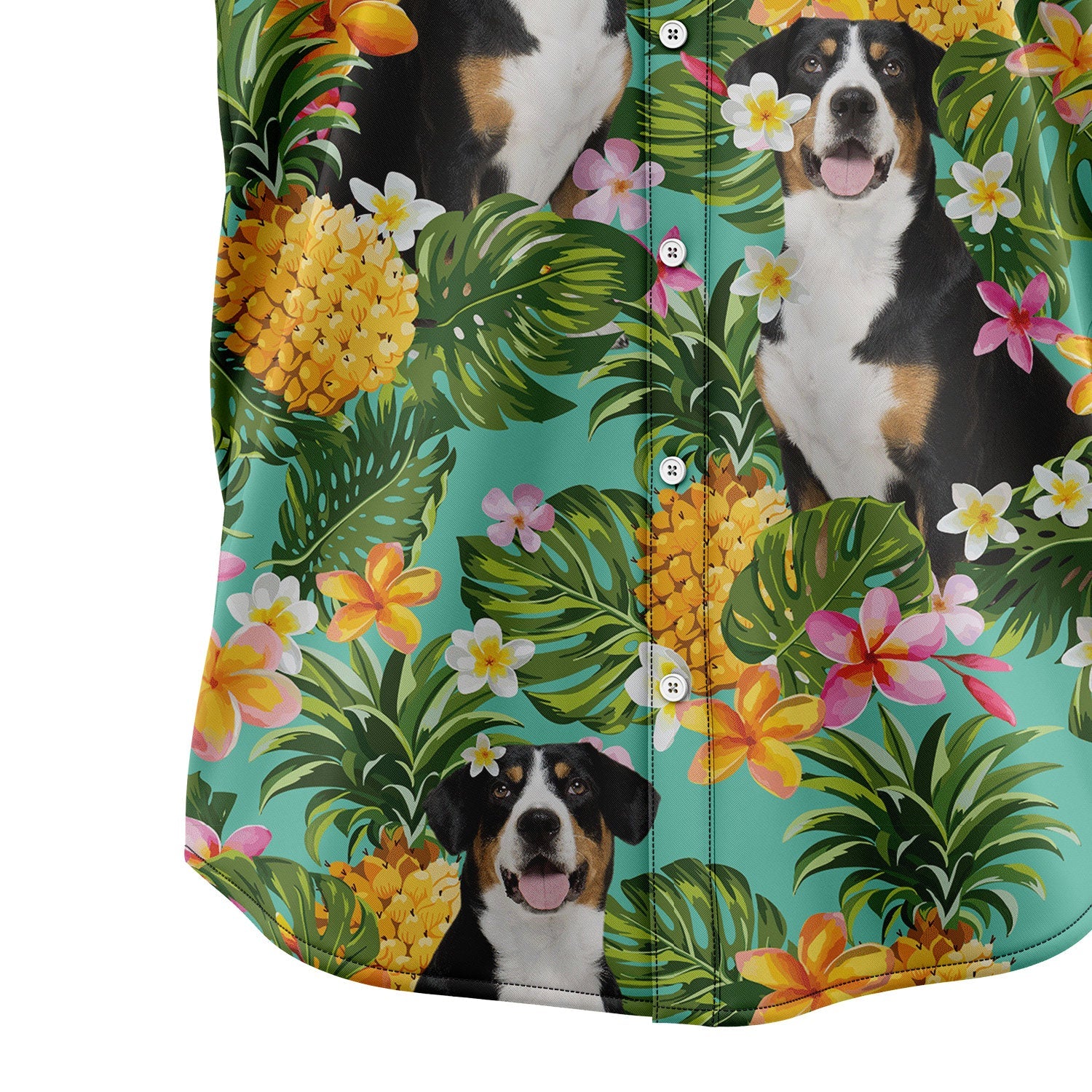 litzzy Tropical Pineapple Entlebucher Mountain Dog H97081 Hawaiian Shirt Hawaii Shirt   