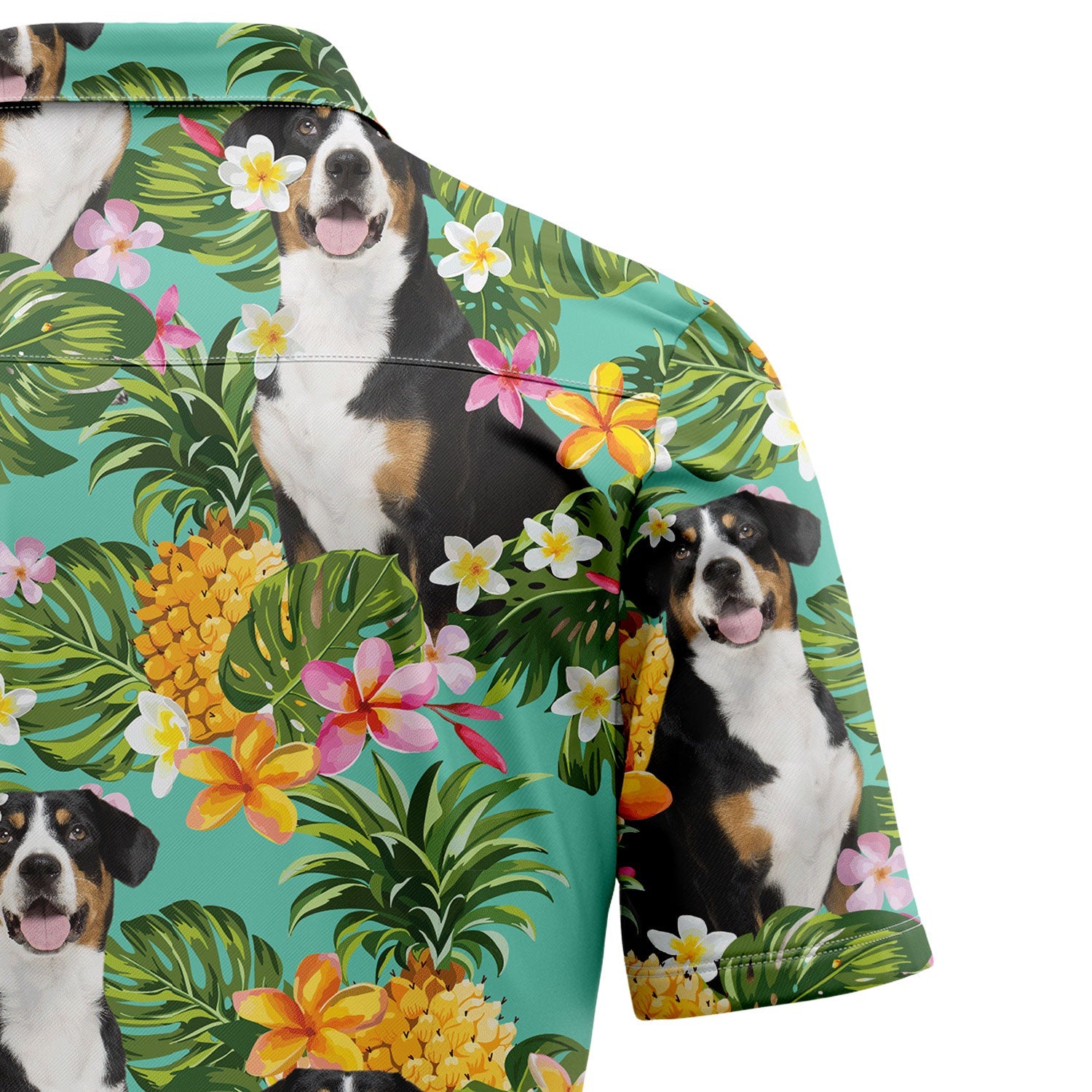litzzy Tropical Pineapple Entlebucher Mountain Dog H97081 Hawaiian Shirt Hawaii Shirt   