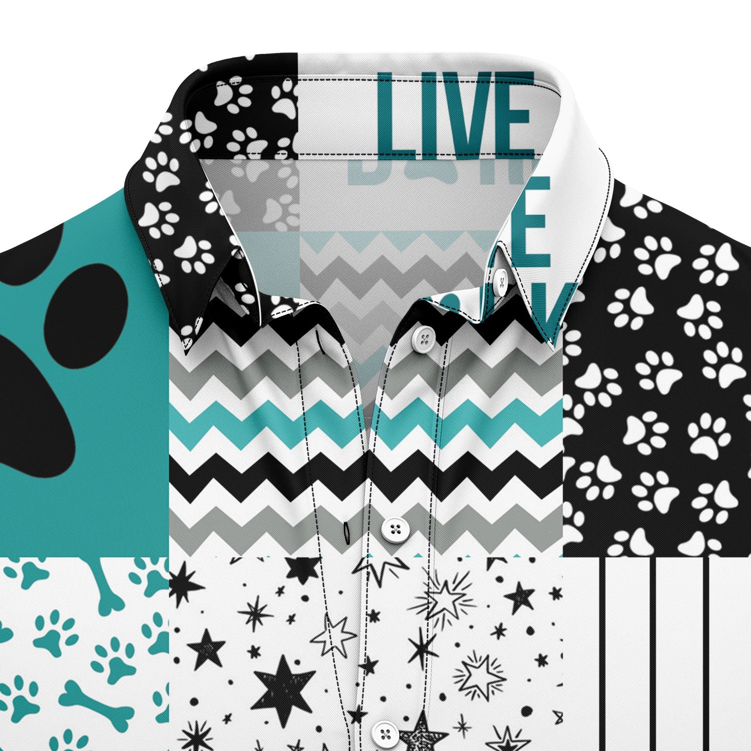 litzzy Dog Shape Pattern G5721 Hawaiian Shirt Hawaii Shirt   