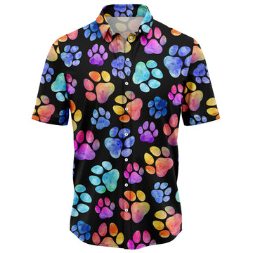 litzzy Dog Pawprint Colorful T2107 Hawaiian Shirt Hawaii Shirt   
