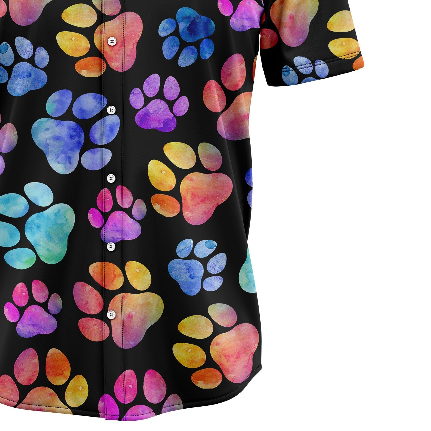 litzzy Dog Pawprint Colorful T2107 Hawaiian Shirt Hawaii Shirt   