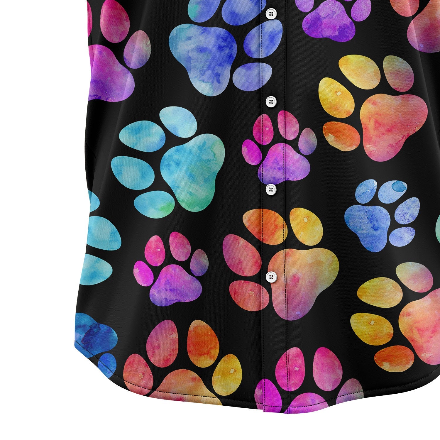 litzzy Dog Pawprint Colorful T2107 Hawaiian Shirt Hawaii Shirt   