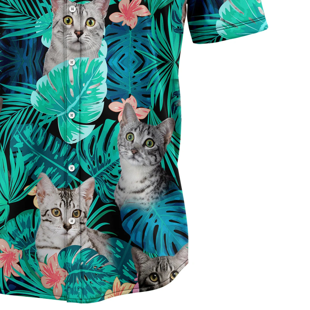 litzzy Custom Photo Cat Tropical T0207 Hawaiian Shirt - Litzzy Shirt Hawaiian Hawaii Shirt For Summer Hawaii Shirt   