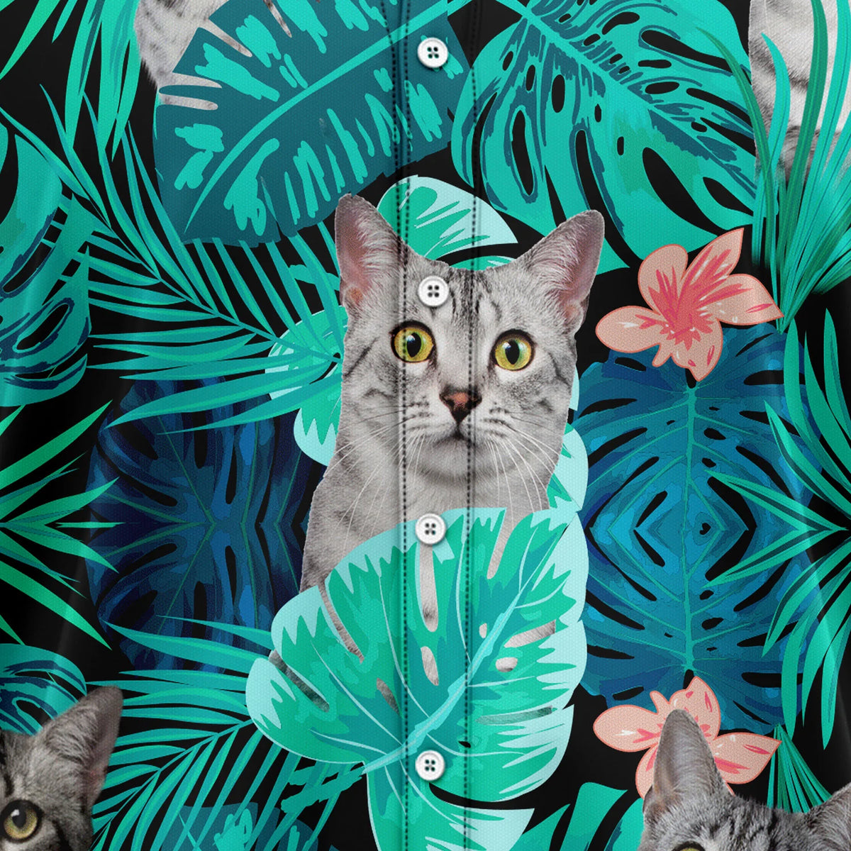 litzzy Custom Photo Cat Tropical T0207 Hawaiian Shirt - Litzzy Shirt Hawaiian Hawaii Shirt For Summer Hawaii Shirt   