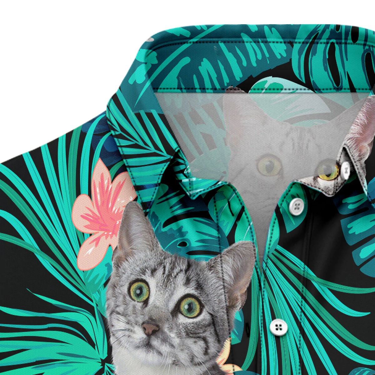 litzzy Custom Photo Cat Tropical T0207 Hawaiian Shirt - Litzzy Shirt Hawaiian Hawaii Shirt For Summer Hawaii Shirt   