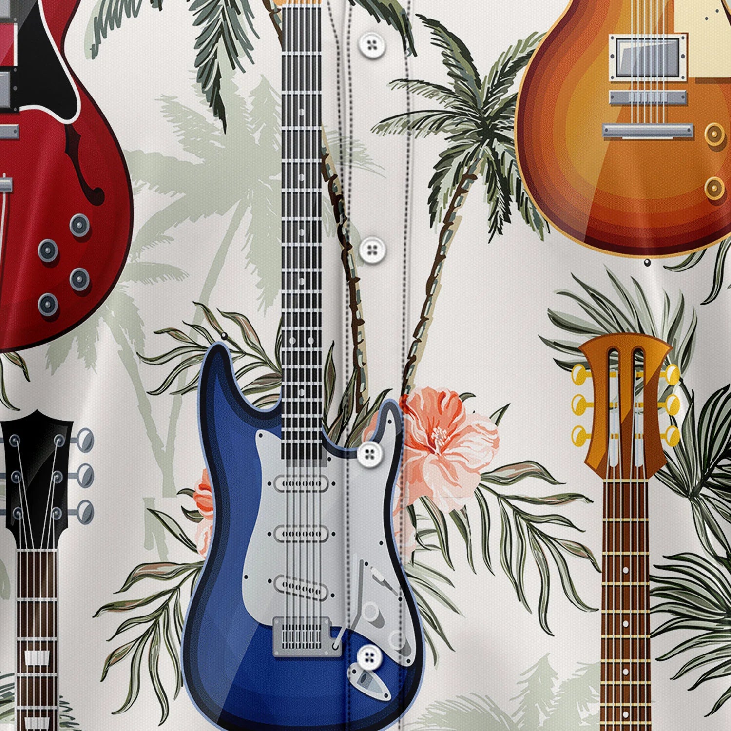 litzzy Guitar Tropical Vintage T0707 Hawaiian Shirt - Litzzy Shirt Hawaiian Hawaii Shirt For Summer Hawaii Shirt   
