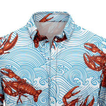 litzzy Lobsters Blue Waves H217020 Hawaiian Shirt - Litzzy Shirt Hawaiian Hawaii Shirt For Summer Hawaii Shirt   
