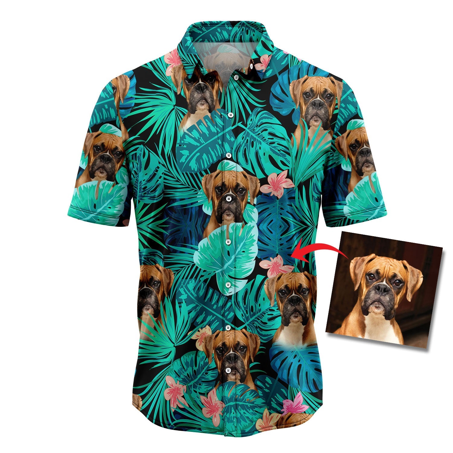 litzzy Custom Dog Face Tropical G5813 Hawaiian Shirt Hawaii Shirt   