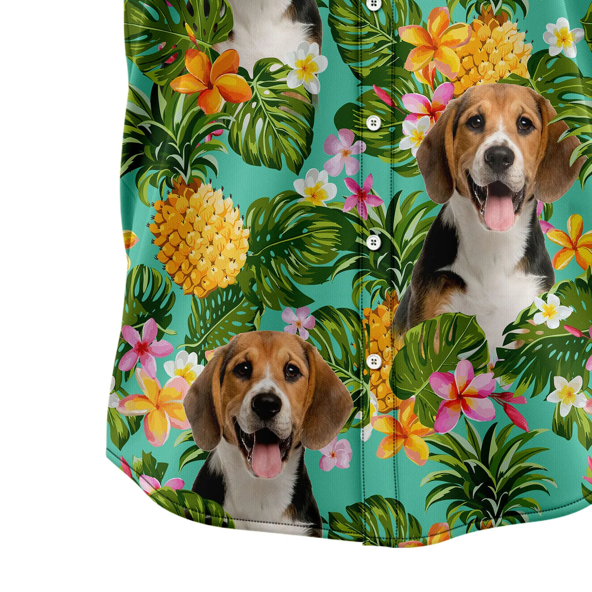 litzzy Custom Photo Dog Pineapple Tropical Hawaiian Shirt - Litzzy Shirt Hawaiian Hawaii Shirt For Summer Hawaii Shirt   
