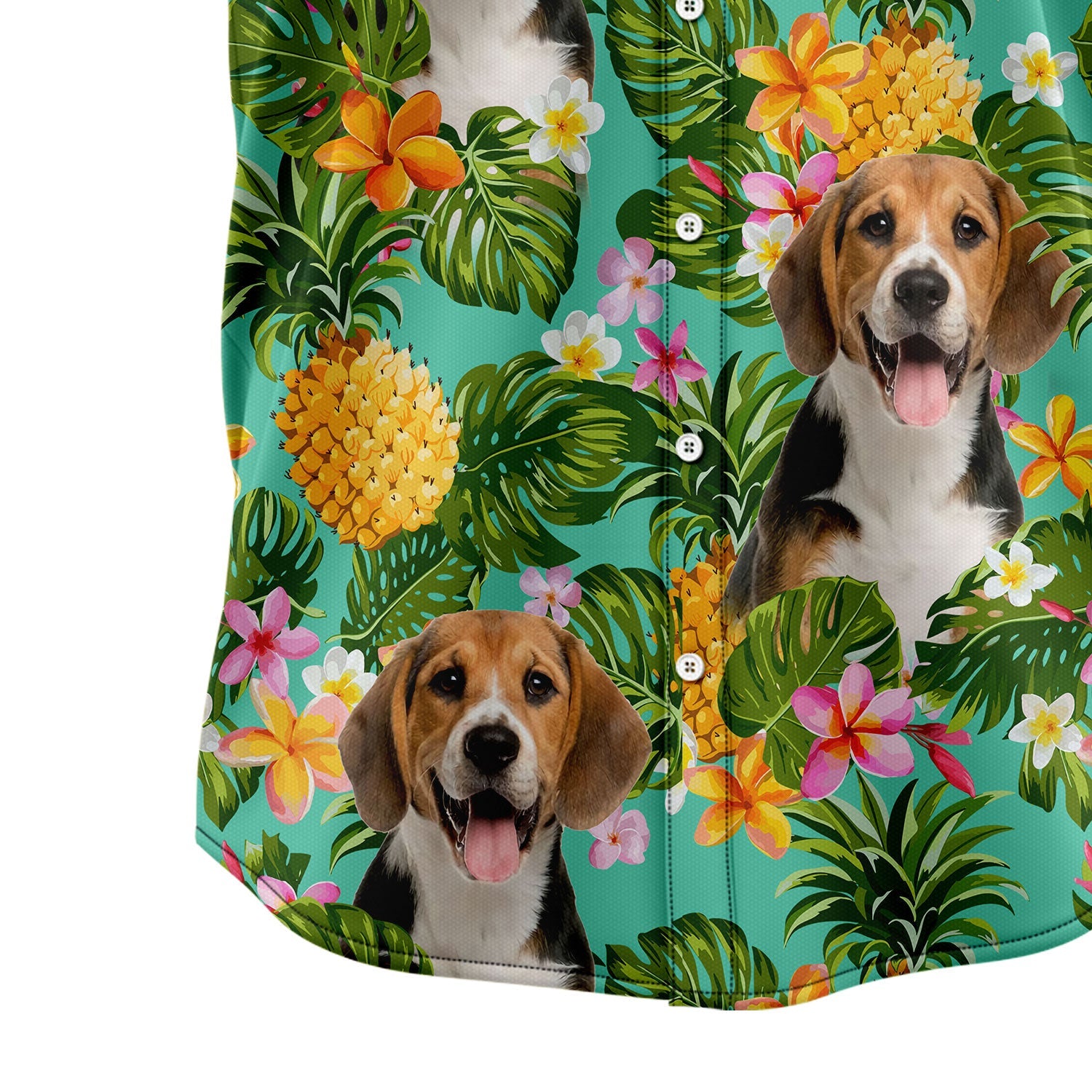 litzzy Custom Photo Dog Pineapple Tropical Hawaiian Shirt Hawaii Shirt   