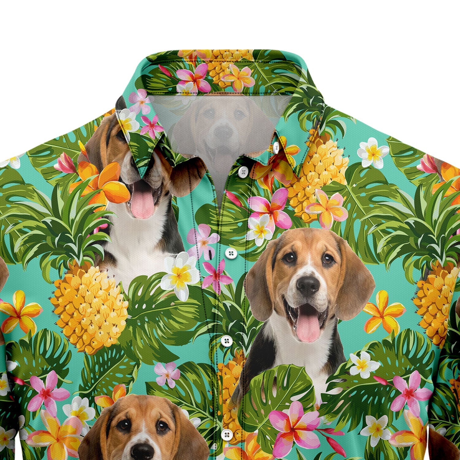 litzzy Custom Photo Dog Pineapple Tropical Hawaiian Shirt Hawaii Shirt   