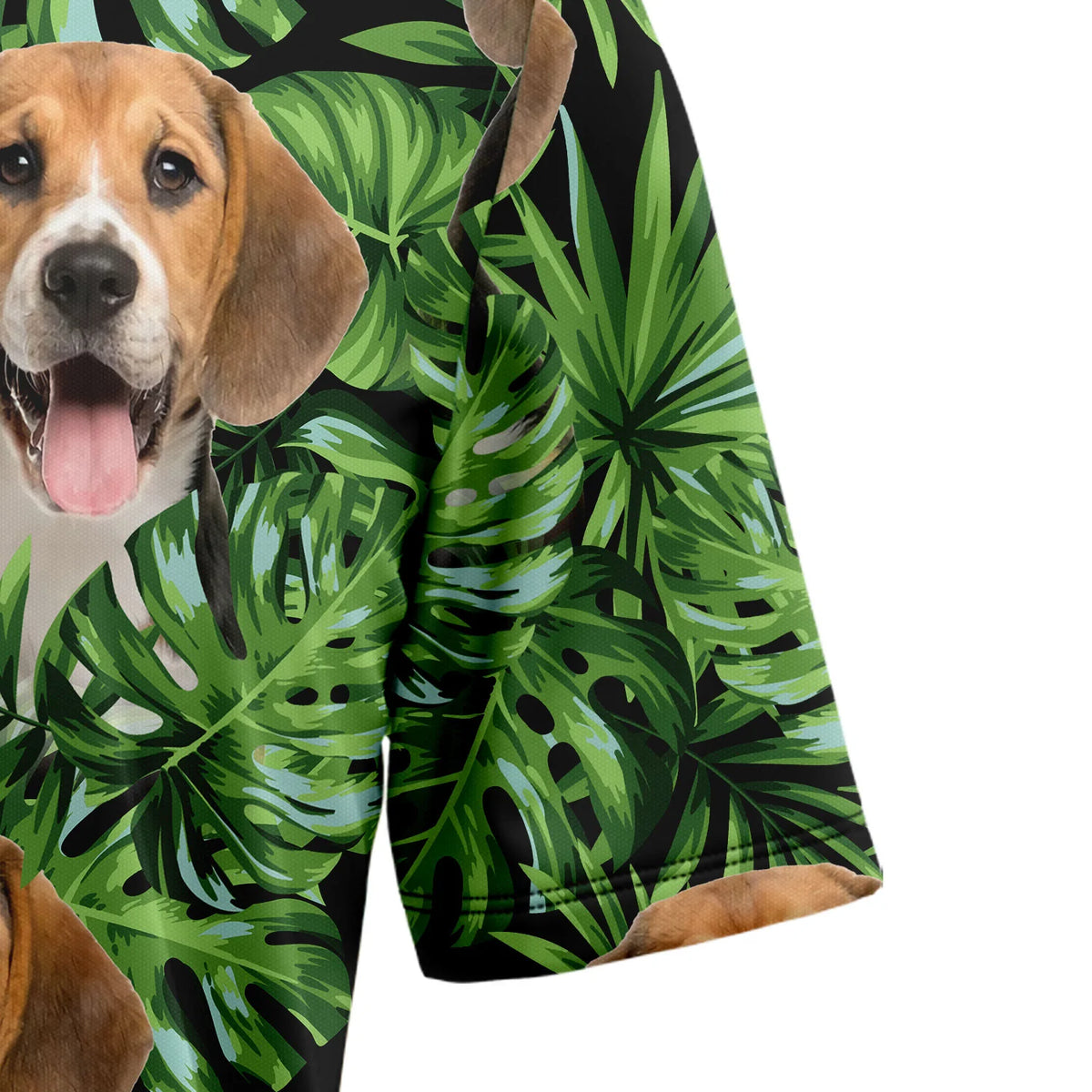 litzzy Custom Photo Dog Green Tropical Leaves Hawaiian Shirt - Litzzy Shirt Hawaiian Hawaii Shirt For Summer Hawaii Shirt   