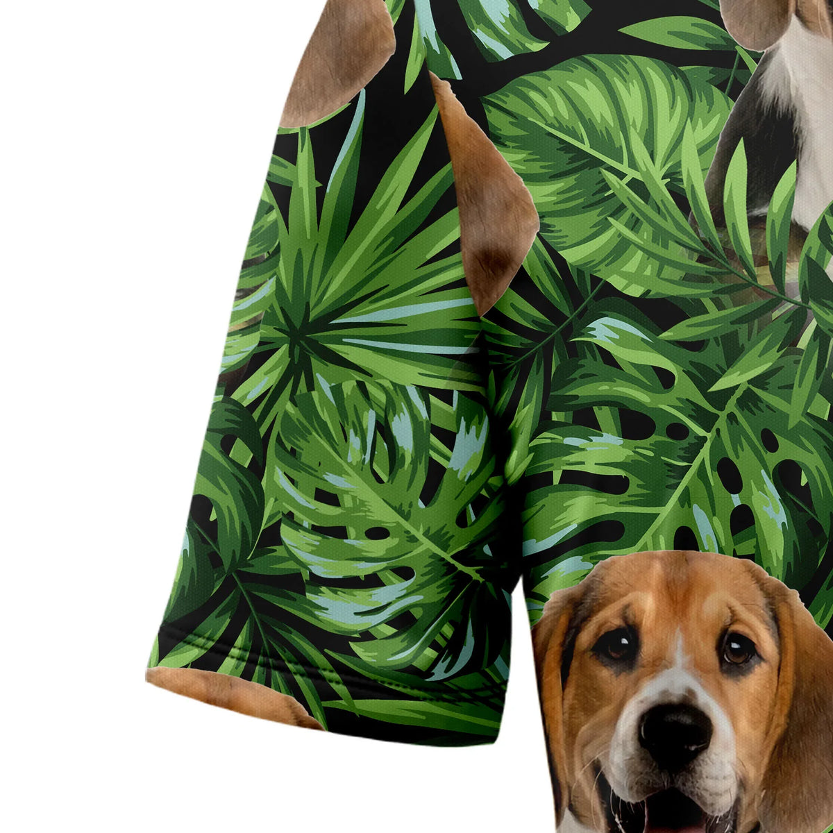 litzzy Custom Photo Dog Green Tropical Leaves Hawaiian Shirt - Litzzy Shirt Hawaiian Hawaii Shirt For Summer Hawaii Shirt   
