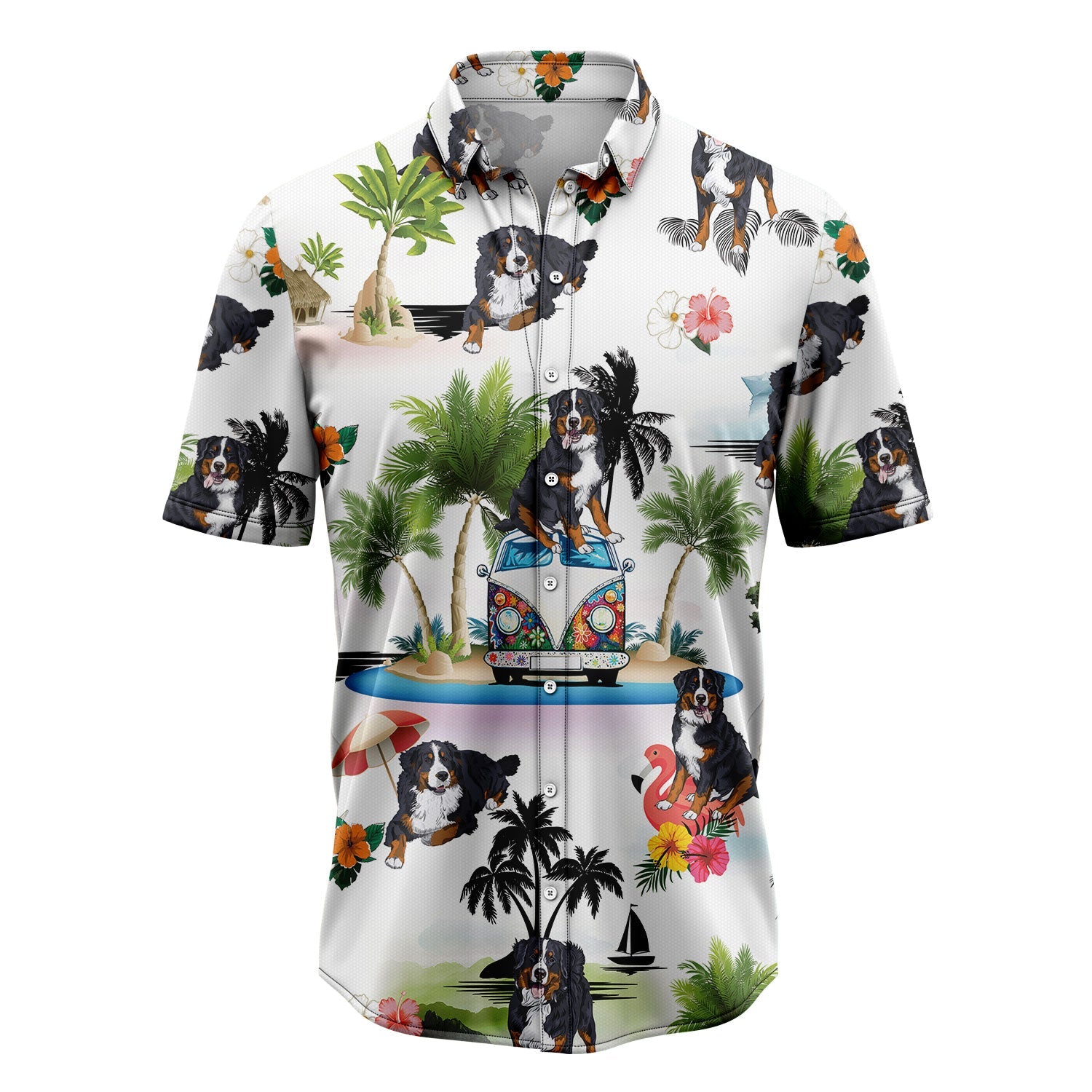 litzzy Bernese Mountain Dog Vacation G5716 Hawaiian Shirt Hawaii Shirt   
