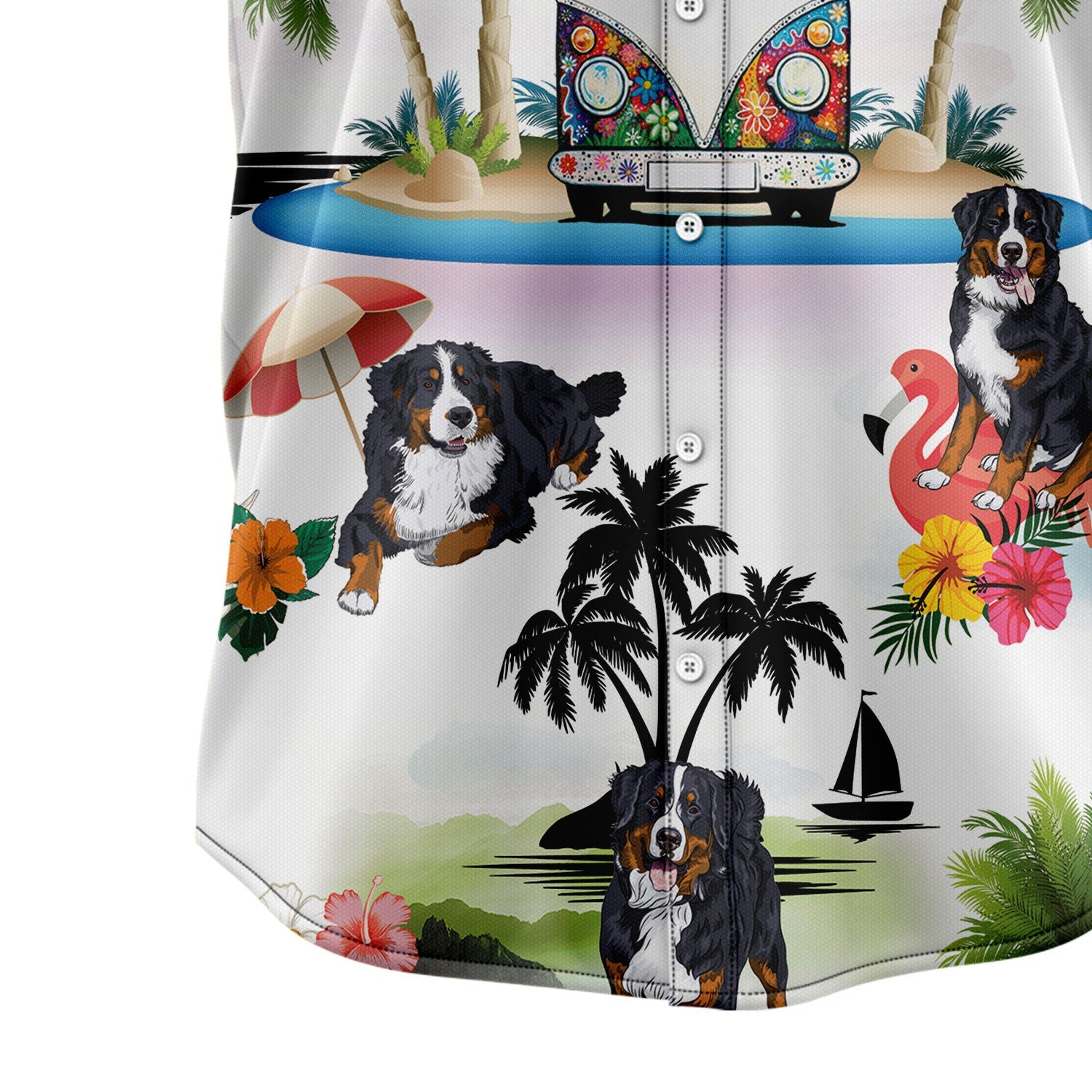 litzzy Bernese Mountain Dog Vacation G5716 Hawaiian Shirt Hawaii Shirt   