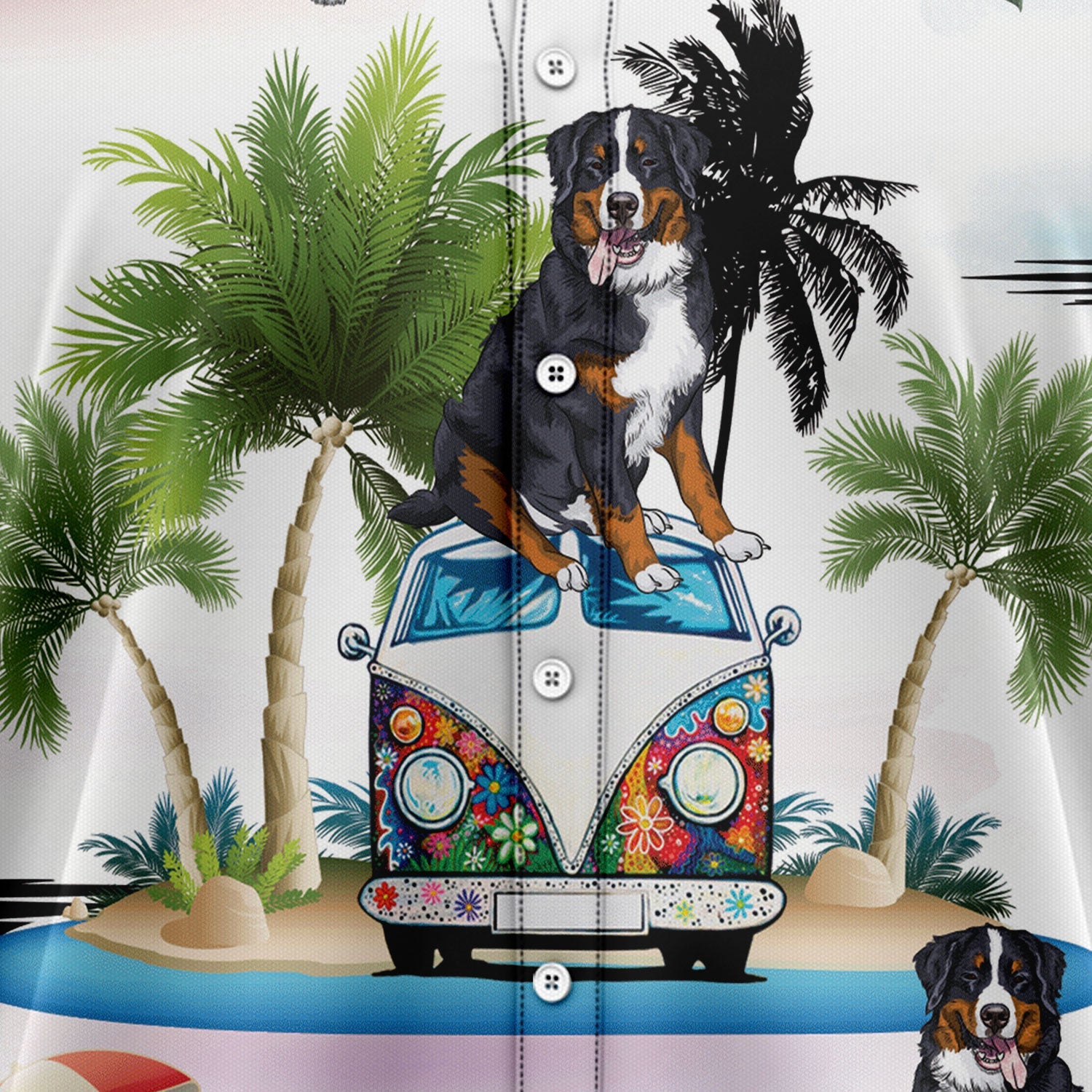 litzzy Bernese Mountain Dog Vacation G5716 Hawaiian Shirt Hawaii Shirt   