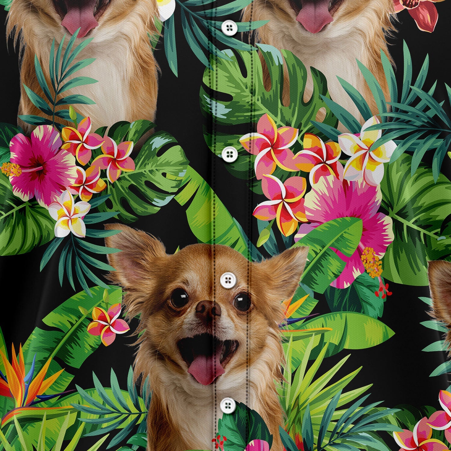litzzy Funny Custom Photo Dog Tropical Hawaiian Shirt Hawaii Shirt   