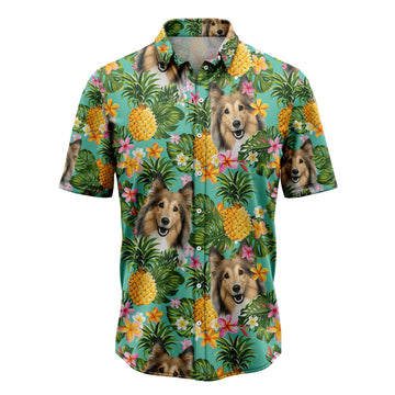 litzzy Tropical Pineapple Shetland Sheepdog H3721 Hawaiian Shirt Hawaii Shirt   