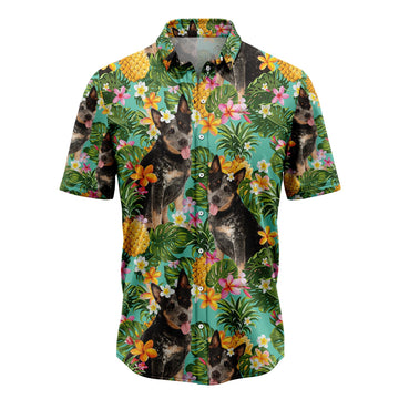 litzzy Tropical Pineapple Australian Cattle Dog H77036 Hawaiian Shirt Hawaii Shirt   