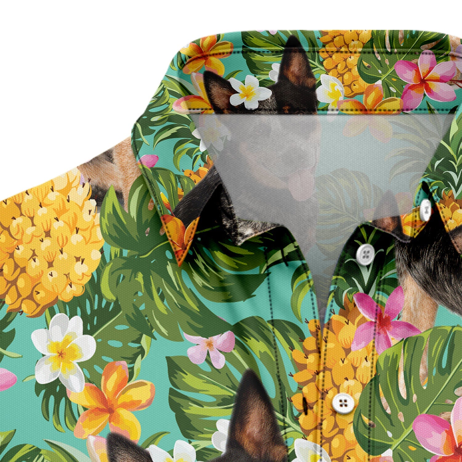 litzzy Tropical Pineapple Australian Cattle Dog H77036 Hawaiian Shirt Hawaii Shirt   