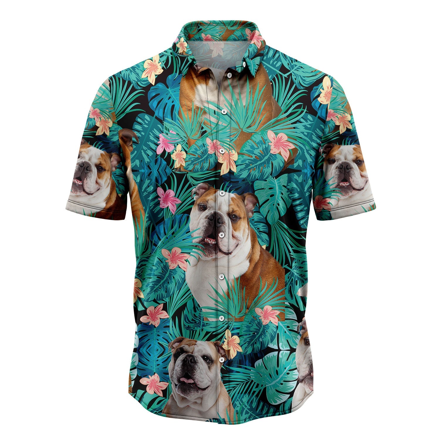 litzzy Bulldog Tropical T0207 Hawaiian Shirt Hawaii Shirt   