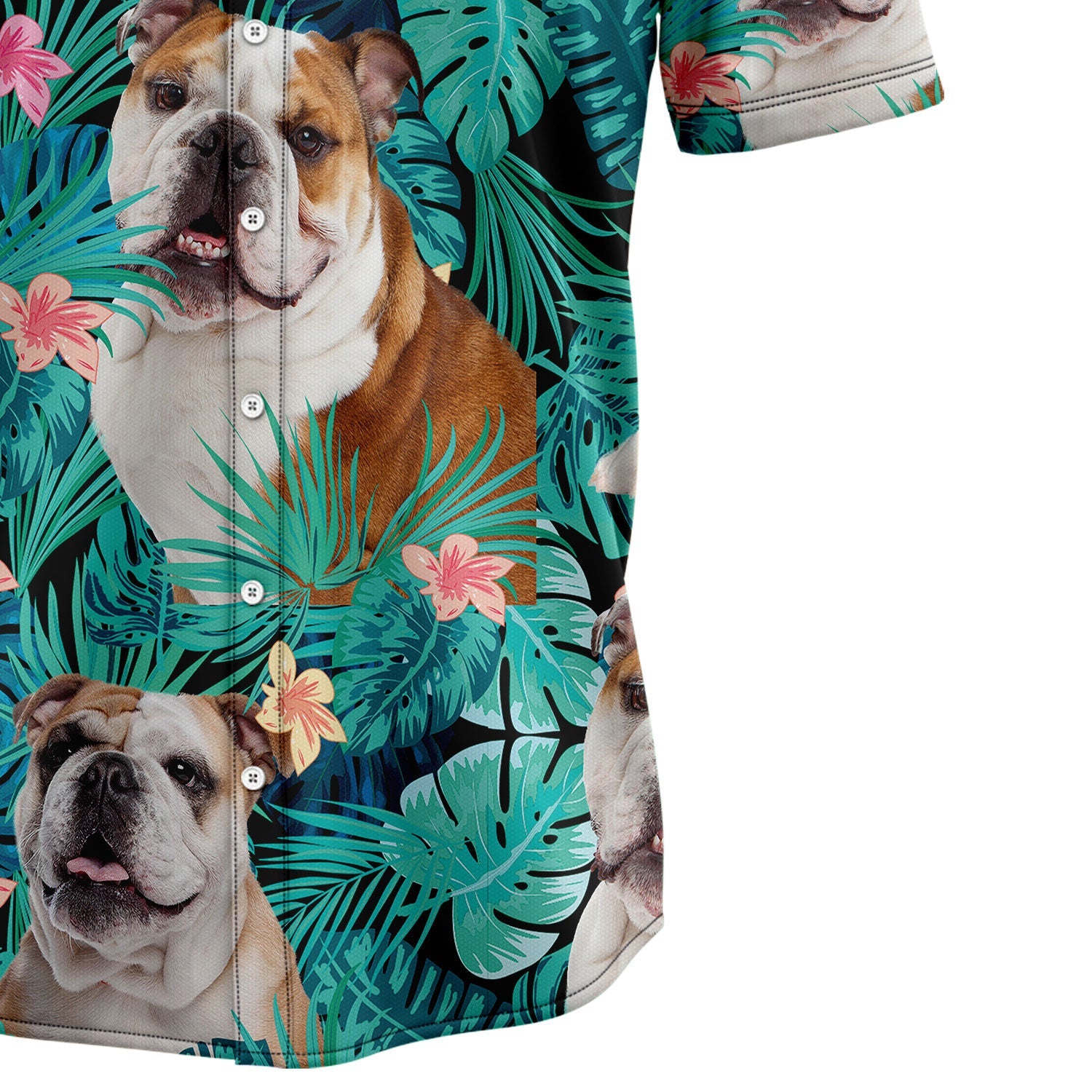 litzzy Bulldog Tropical T0207 Hawaiian Shirt Hawaii Shirt   