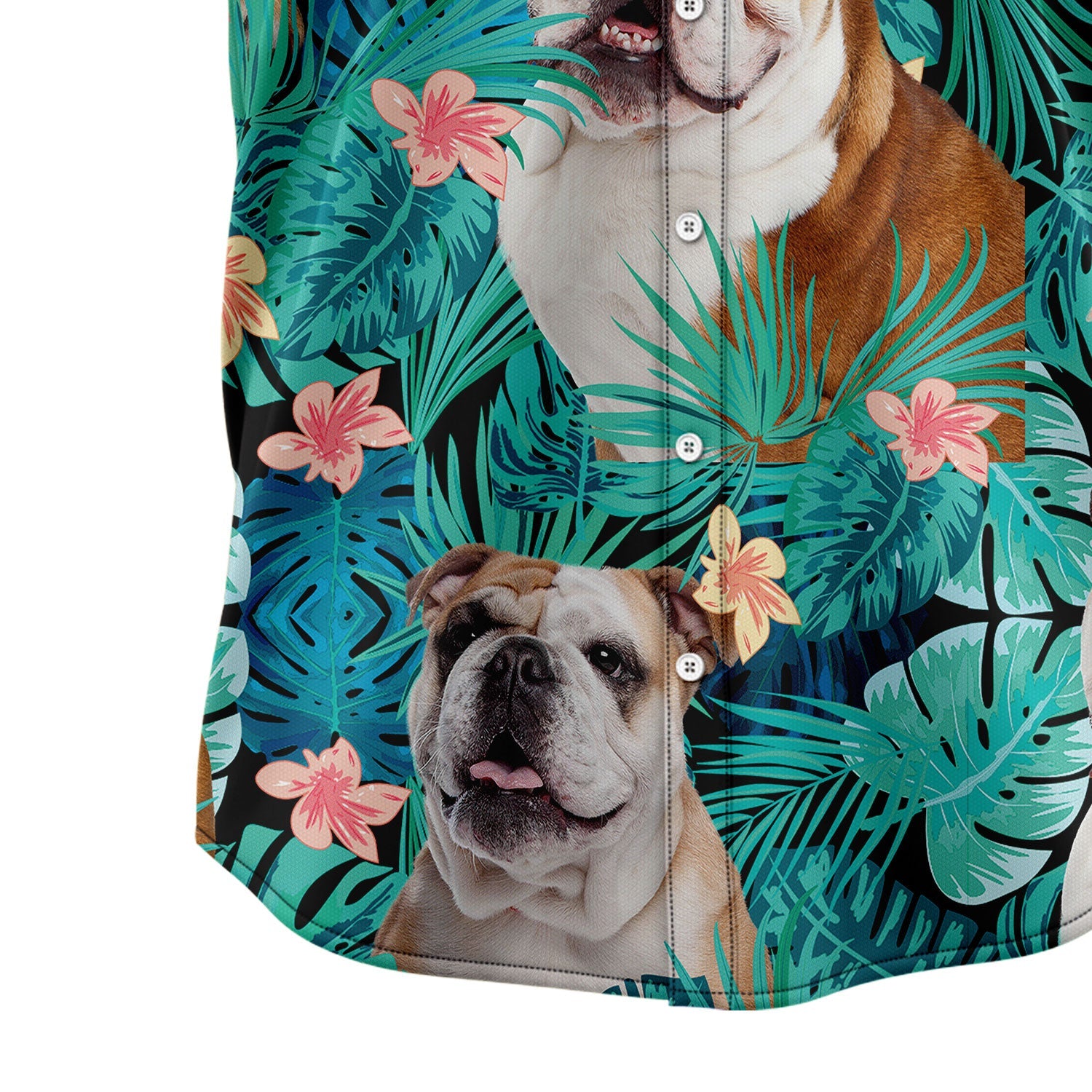 litzzy Bulldog Tropical T0207 Hawaiian Shirt Hawaii Shirt   