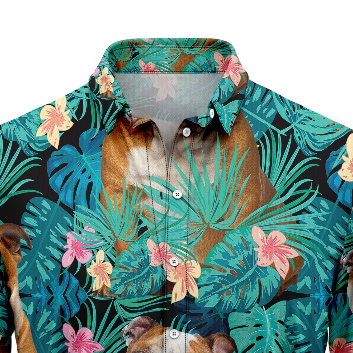 litzzy Bulldog Tropical T0207 Hawaiian Shirt Hawaii Shirt   