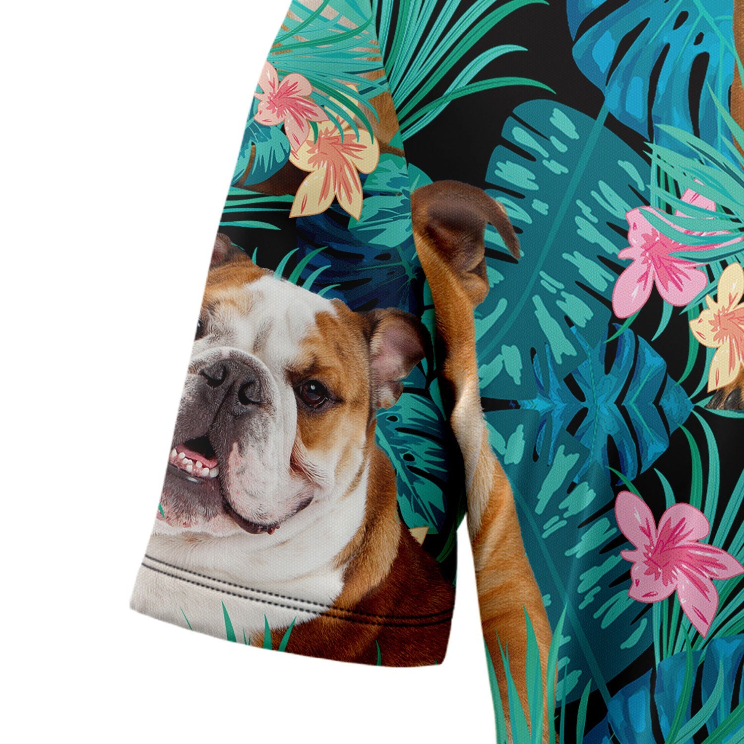 litzzy Bulldog Tropical T0207 Hawaiian Shirt Hawaii Shirt   