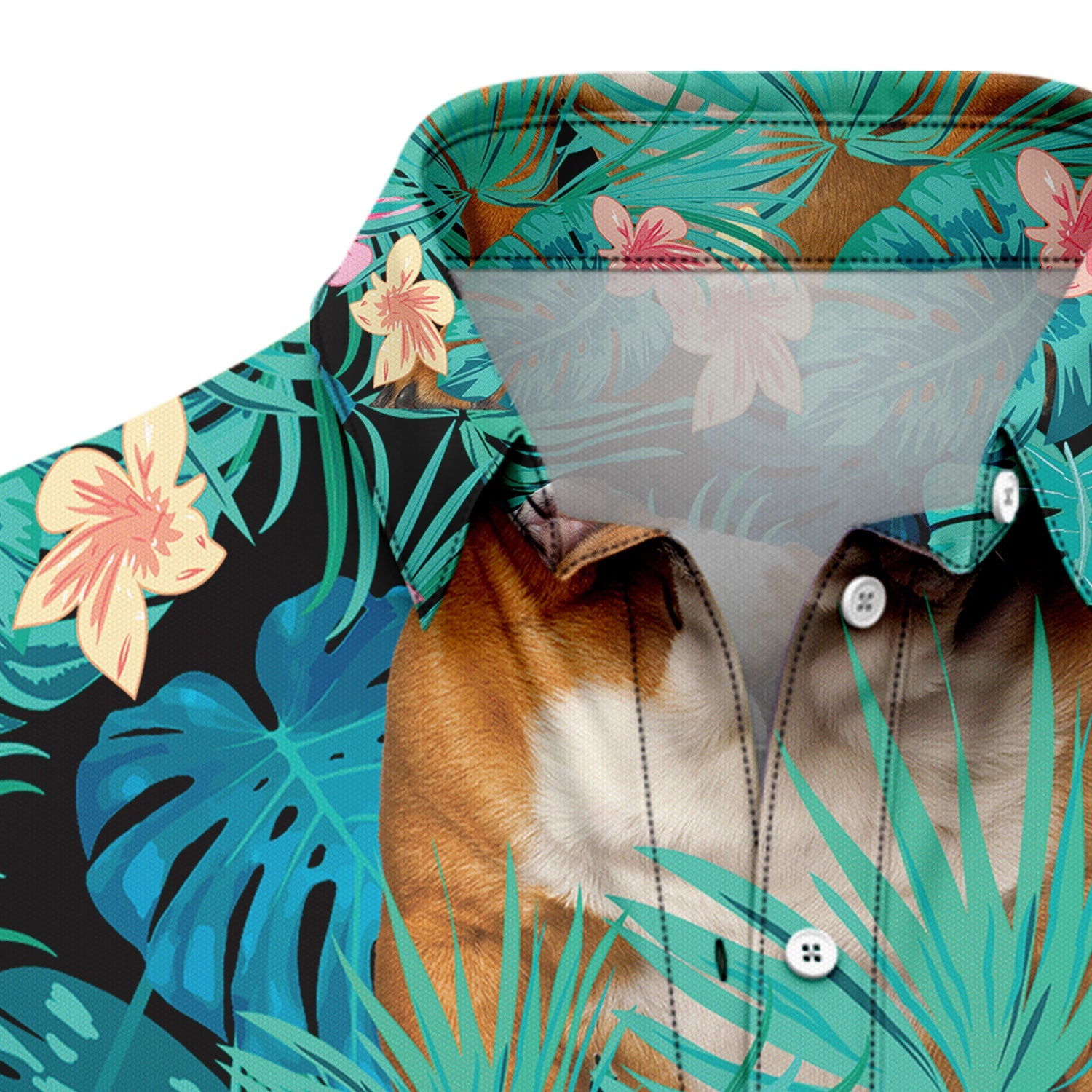 litzzy Bulldog Tropical T0207 Hawaiian Shirt Hawaii Shirt   