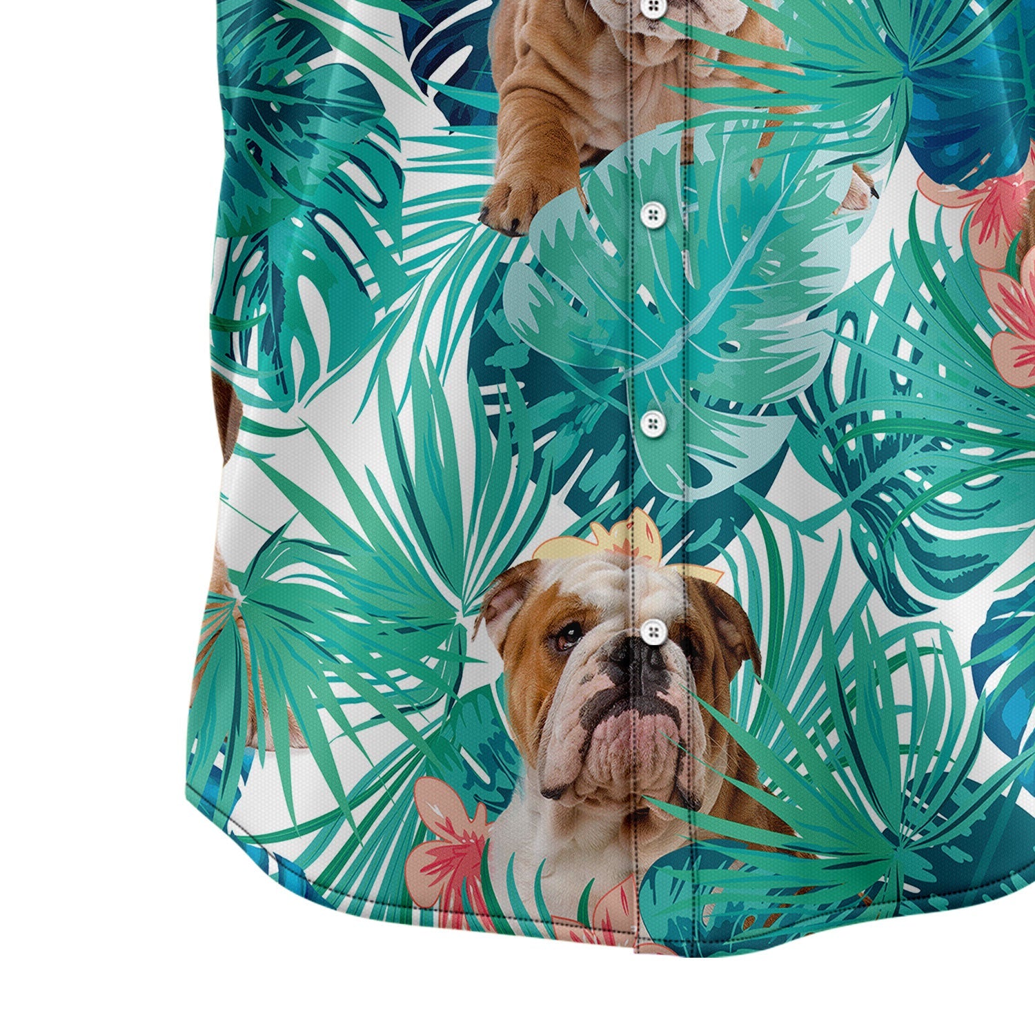 litzzy Bull Dog H1737 Hawaiian Shirt Hawaii Shirt   