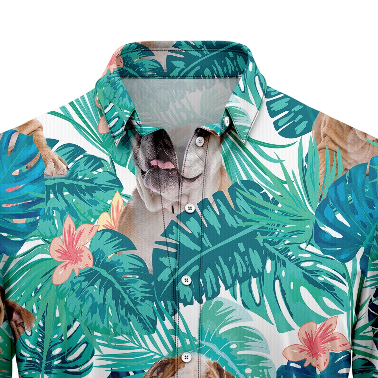 litzzy Bull Dog H1737 Hawaiian Shirt Hawaii Shirt   