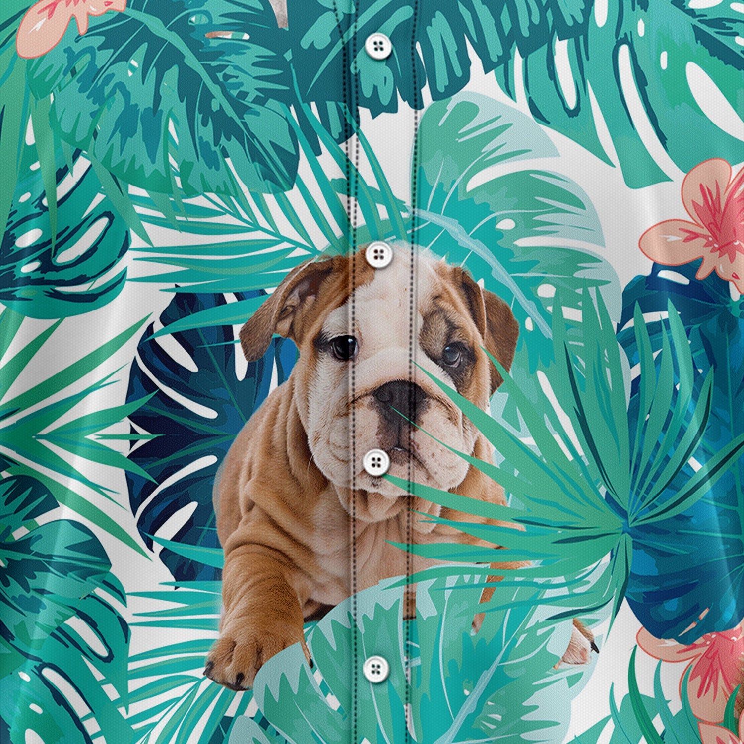 litzzy Bull Dog H1737 Hawaiian Shirt Hawaii Shirt   