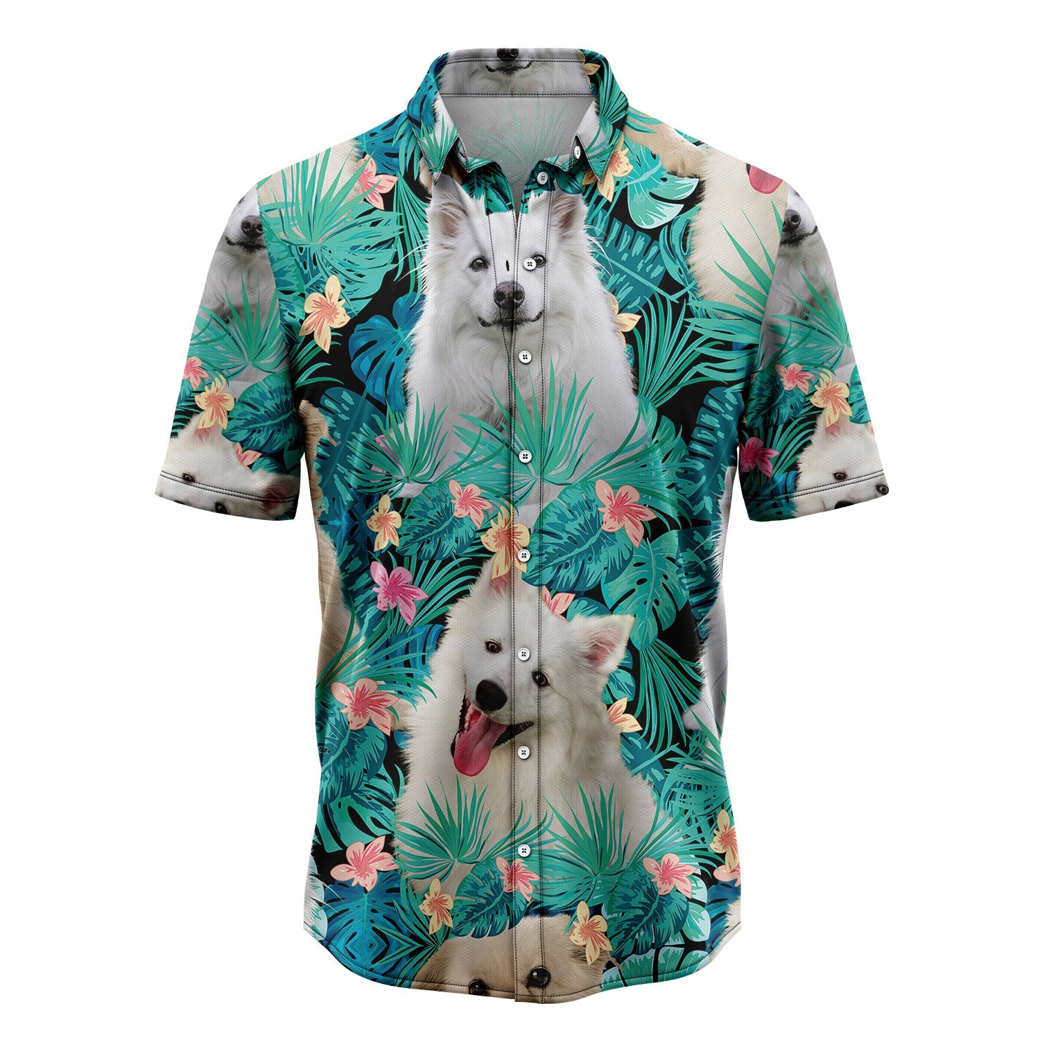 litzzy American Eskimo Dog Tropical T0307 Hawaiian Shirt Hawaii Shirt   