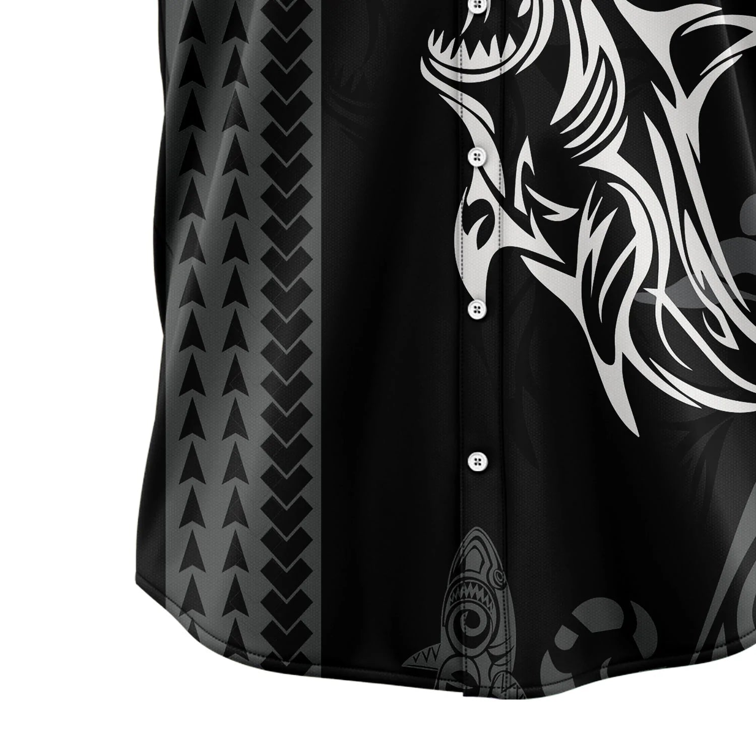 litzzy Tribal Shark Pattern Hawaiian Shirt - Litzzy Shirt Hawaiian Hawaii Shirt For Summer Hawaii Shirt   