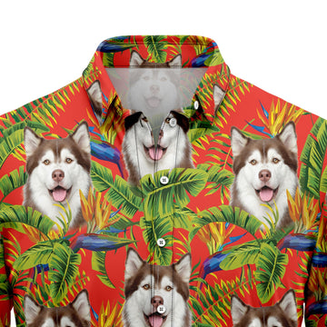 litzzy Custom Photo Dog Red Tropical Hawaiian Shirt Hawaii Shirt   
