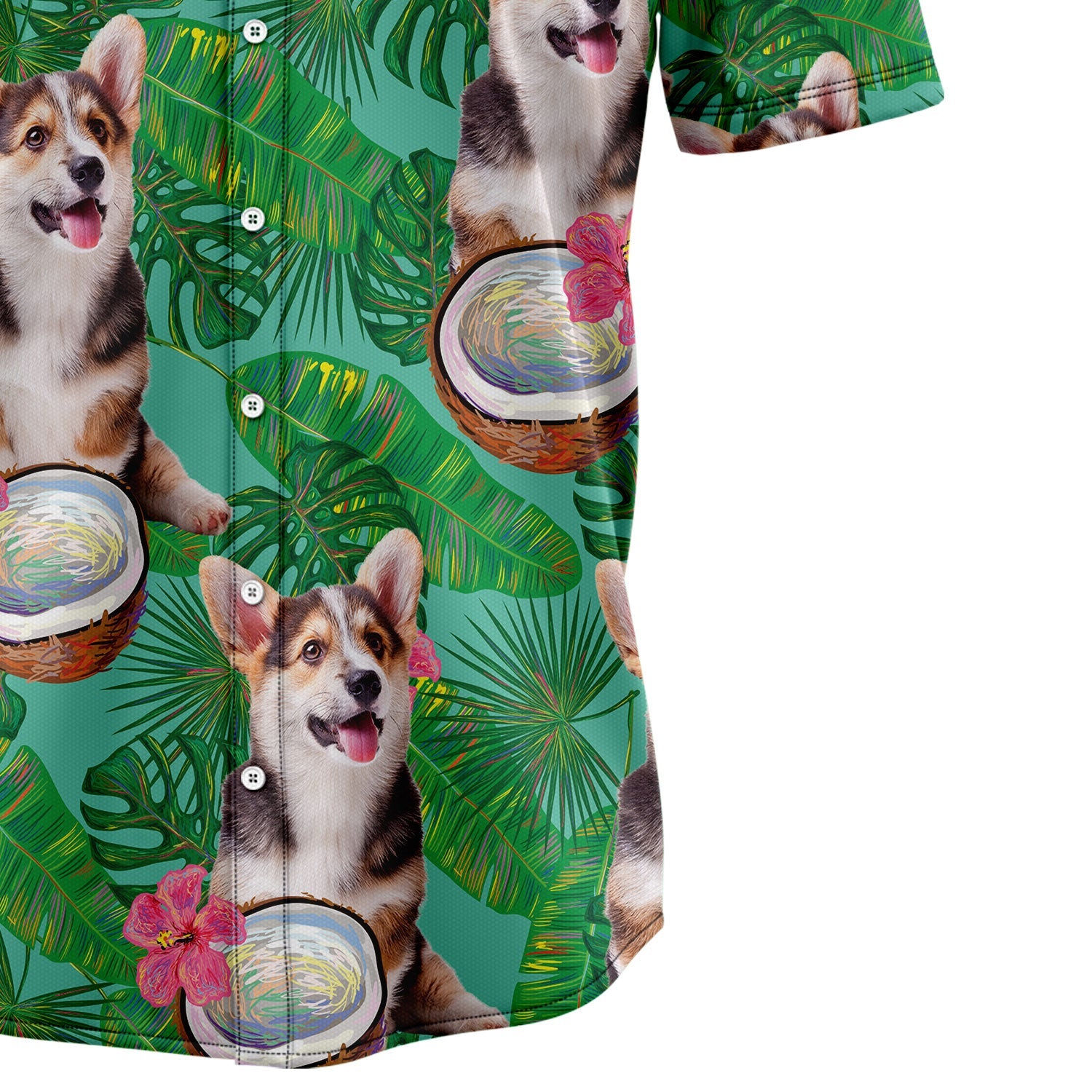 litzzy Custom Photo Dog Coconut Tropical Hawaiian Shirt Hawaii Shirt   